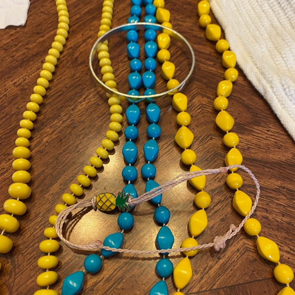 3 necklaces and 2 bracelets
